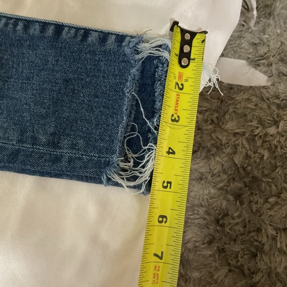 Express Skinny Mid Rise Medium Wash Stretch Jeans Size 2R Distressed - Picture 5 of 13